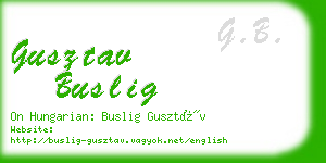 gusztav buslig business card